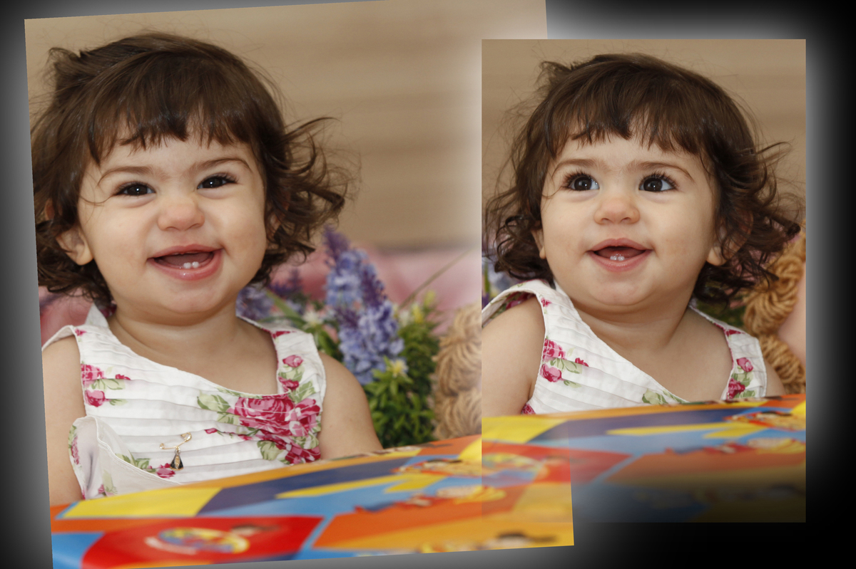 um sorriso lindo da crianca em sua festa infantil. parabens. tudo registrado pelo nico fotografo que possui um estudio no sudoeste na cidade de brasilia.