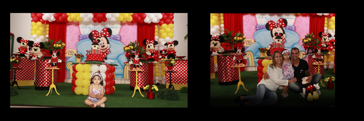 crianca,roupa,decoracao,vermelho,festa infantil,minie,mesa, papai e mamae,mickey,baloes