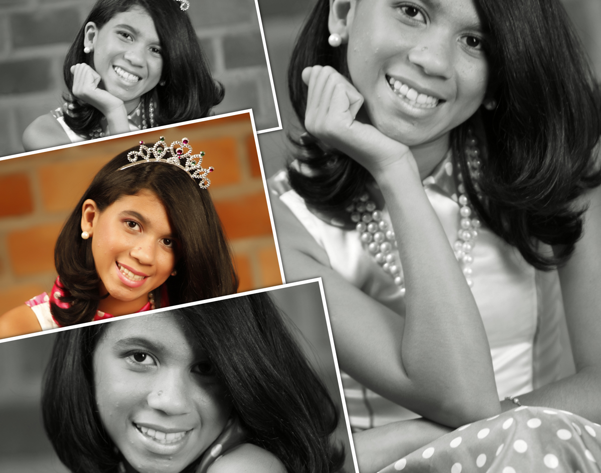 pode ser colorido ou preto e branco, nao importa a alegria de princesa com essa coroa, com esse colar e um vestido sensacional nico studio fotografico aproveitou cada clic.
