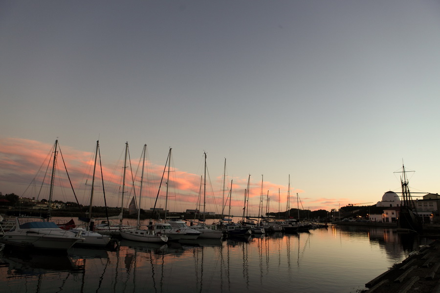 Por do Sol com barcos - Vila do Conde