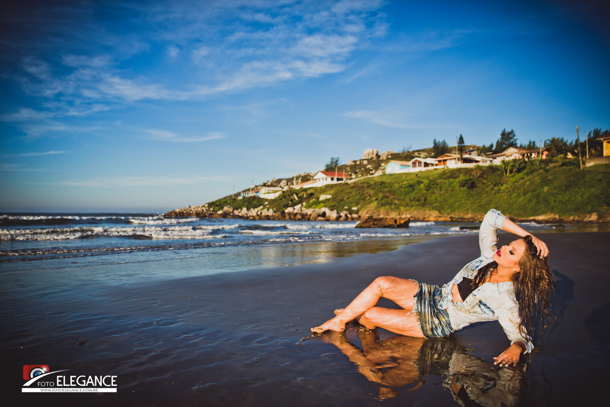 book de 15 anos na praia
