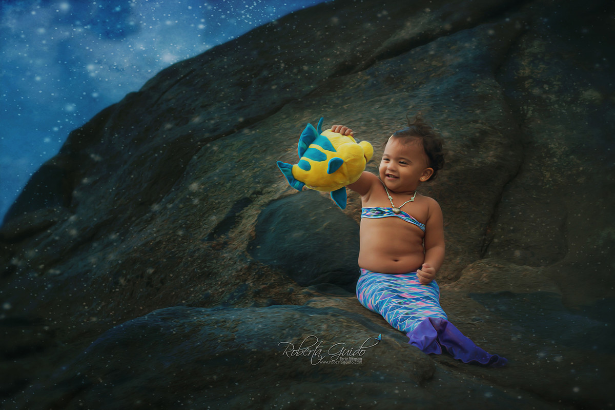 ensaio fotográfico bebê sereia