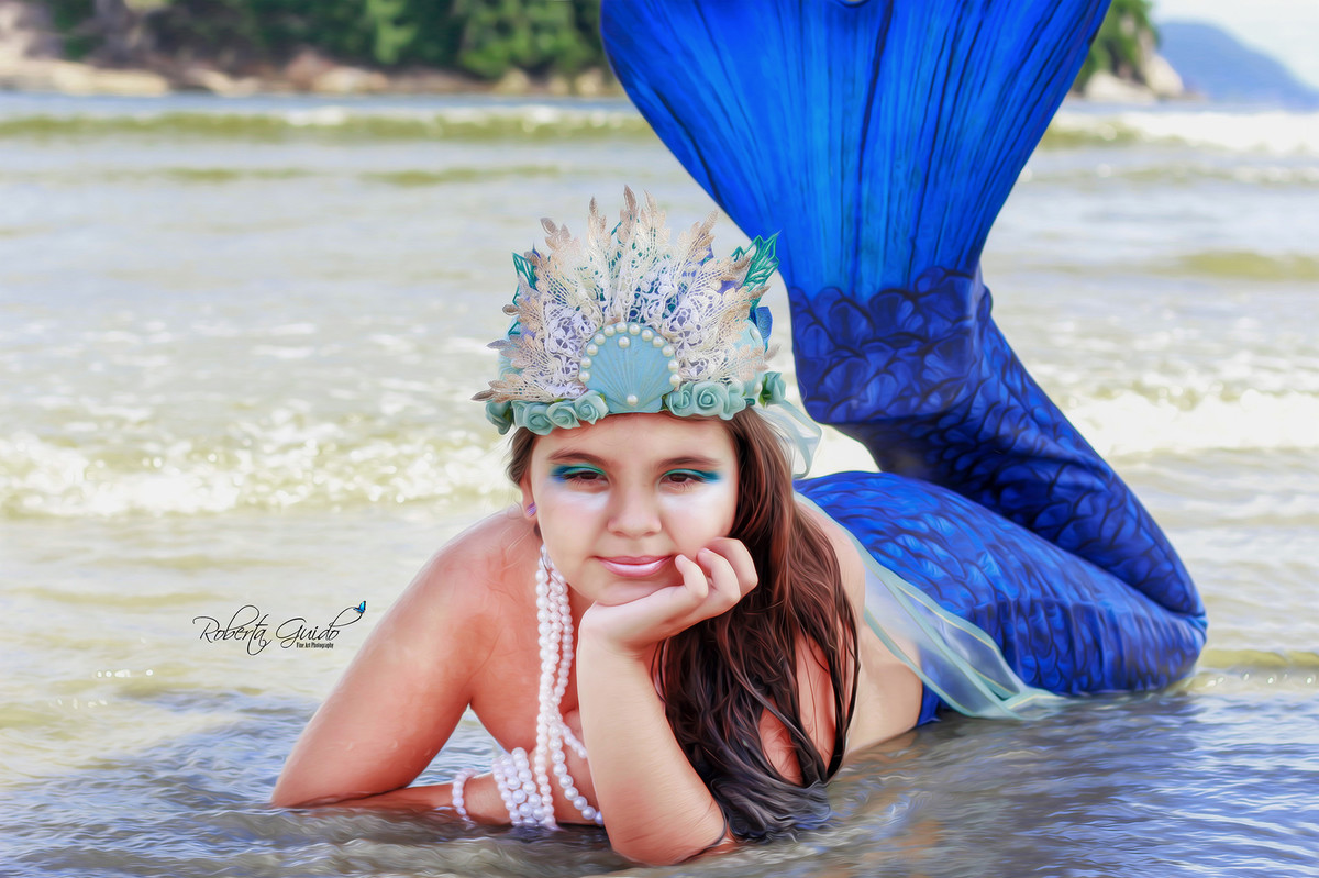 ensaio fotográfico infantil de sereia