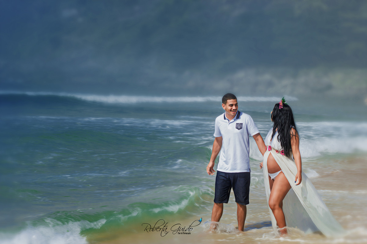 Ensaio fotográfico gestante na praia rio de janeiro