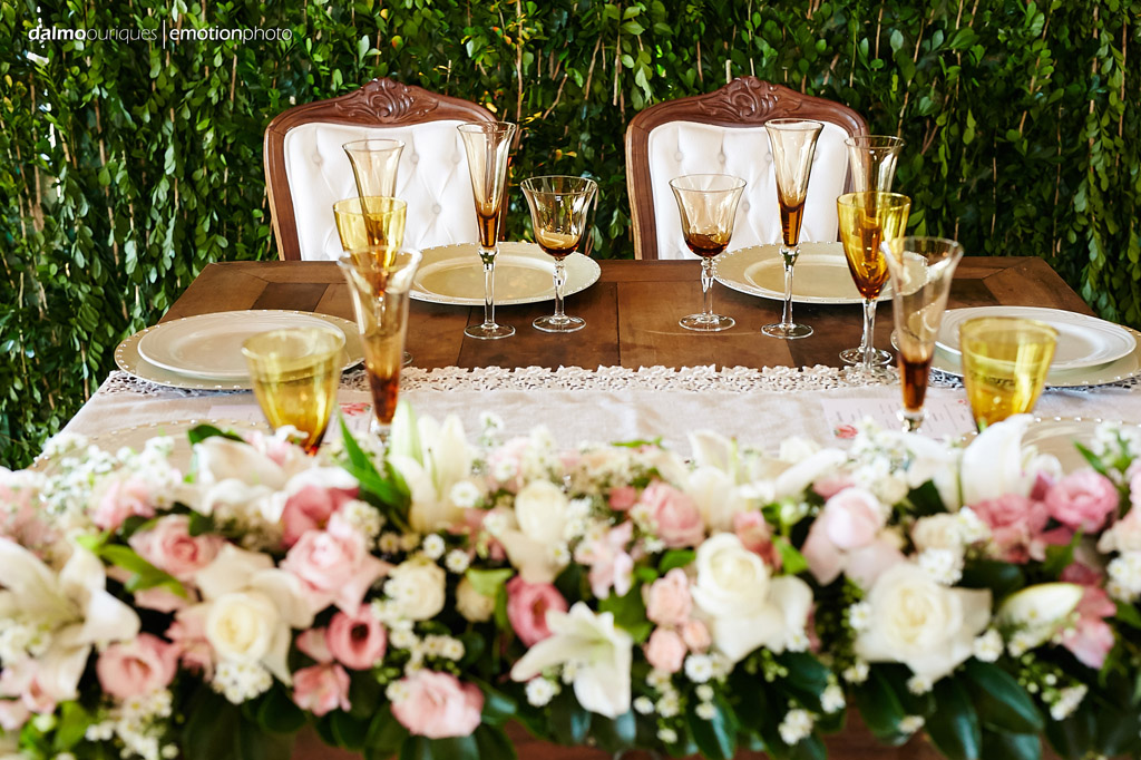 Estância Biguaçu; decoração de casamento, mesa dos noivos