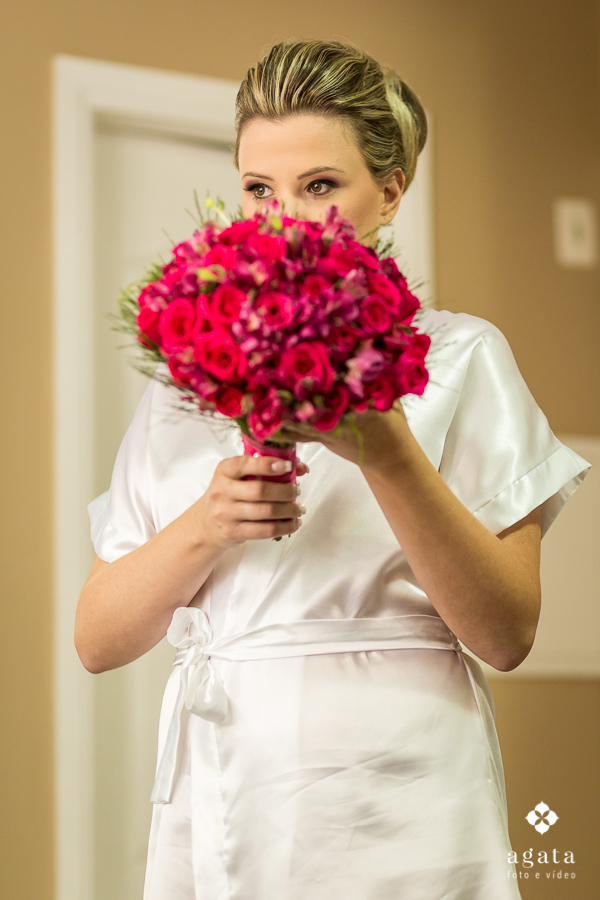 A noiva e seu bouquet