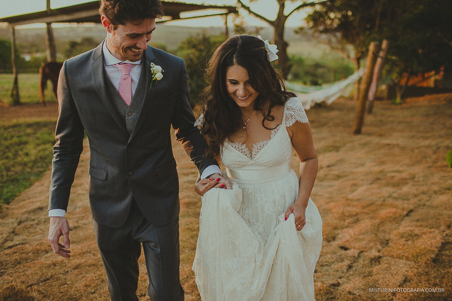 casamento no campo por do sol