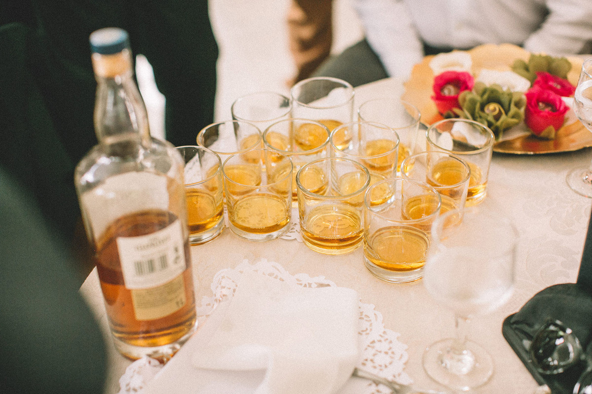 Rodada de Whisky em casamento