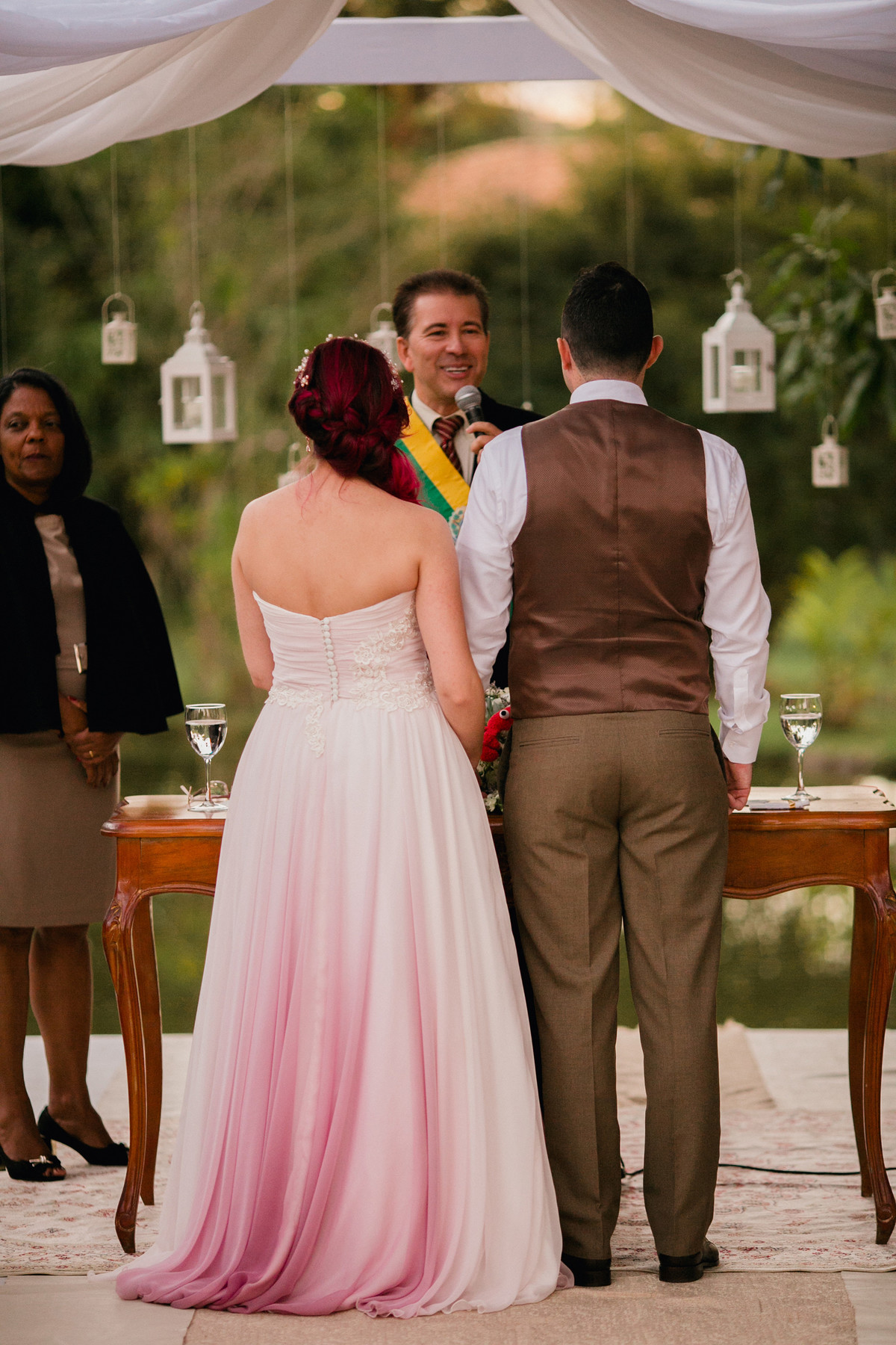 vestido de noiva casamento rosa