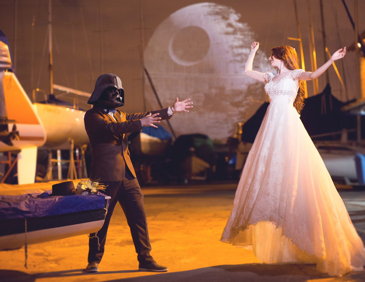 wedding vintage retro star wars nerd casamento