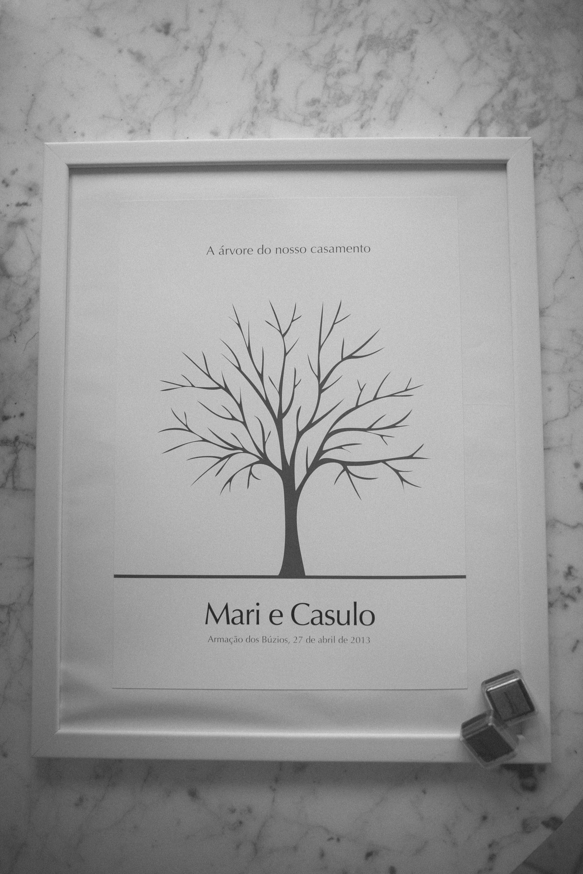 Quadro de digitais de casamento