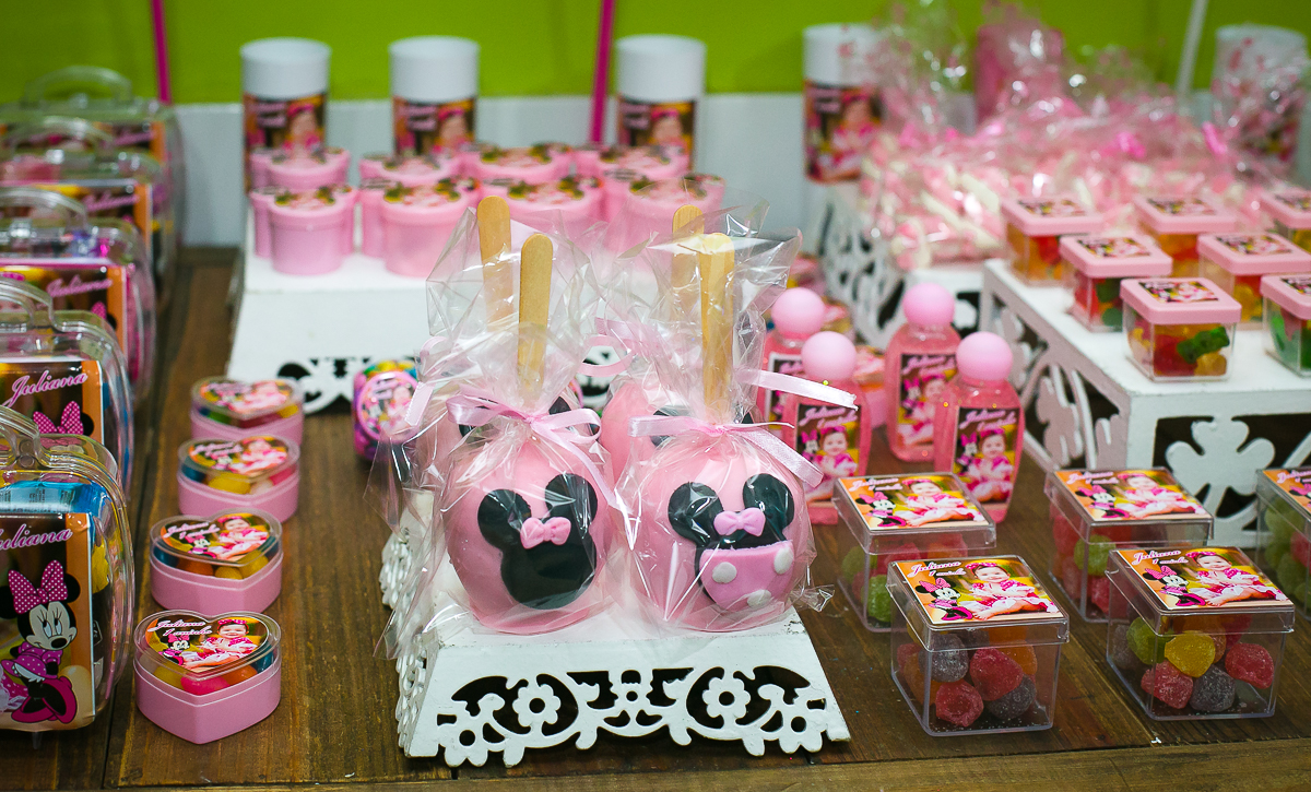 Maça chocolate minie rosa