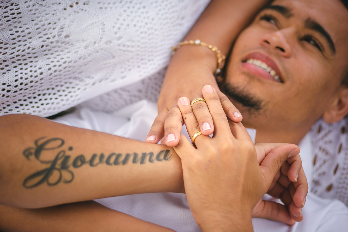 Ensaio Pré Casamento tatuagem no antebraço
