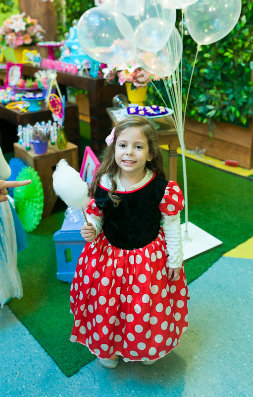 Fotografia menina fantasia minnie vermelha
