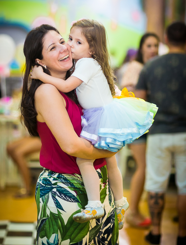 Fotografia mamãe e filha festa infantil
