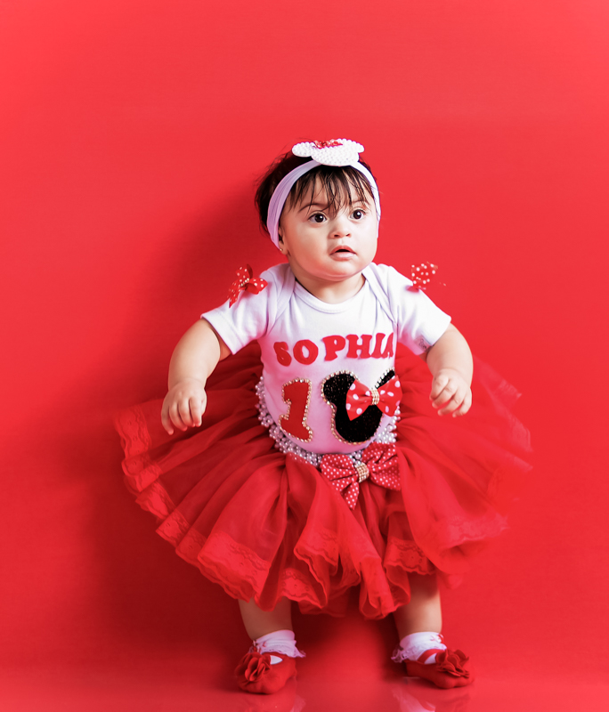 Ensaio minnie vermelha em estúdio