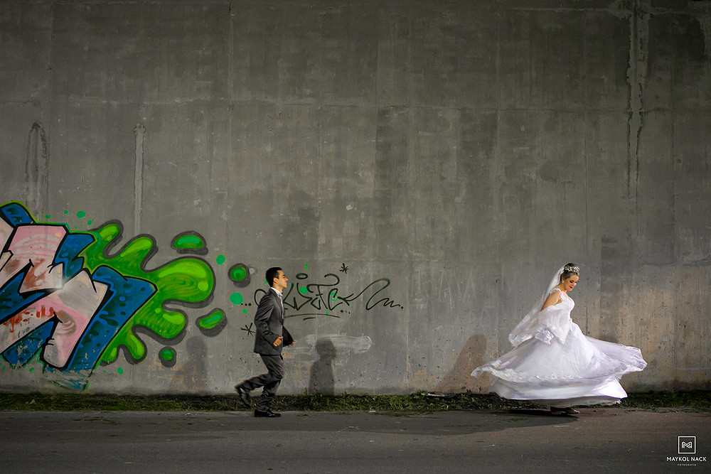 noivos depois do casamento