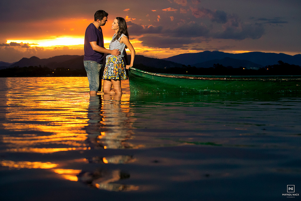 ensaio de casal na lagoa