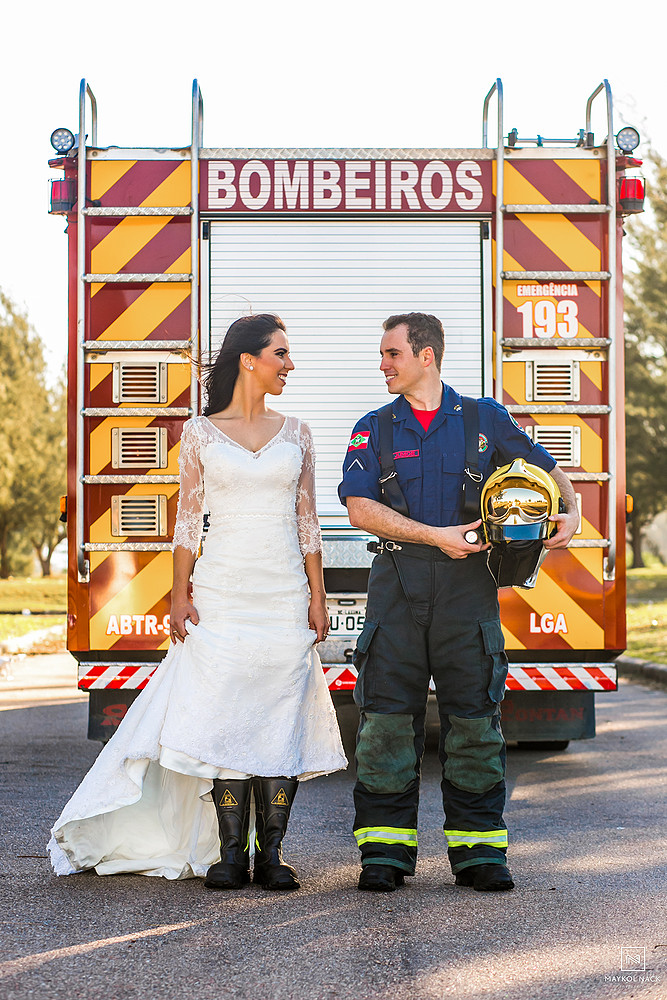 ensaio de casal bombeiro