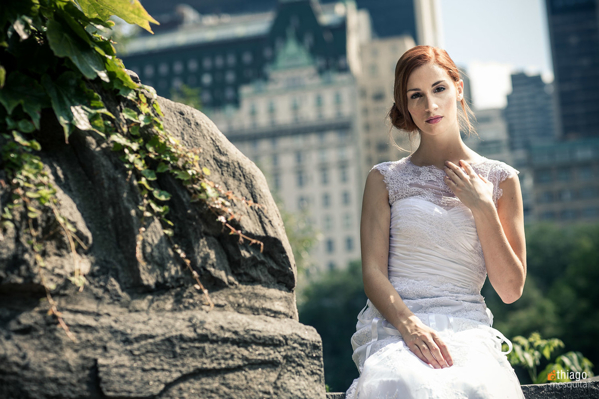 wedding dress new york central park bridge