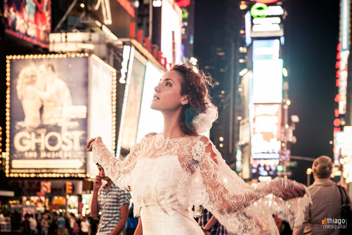 bride in time square