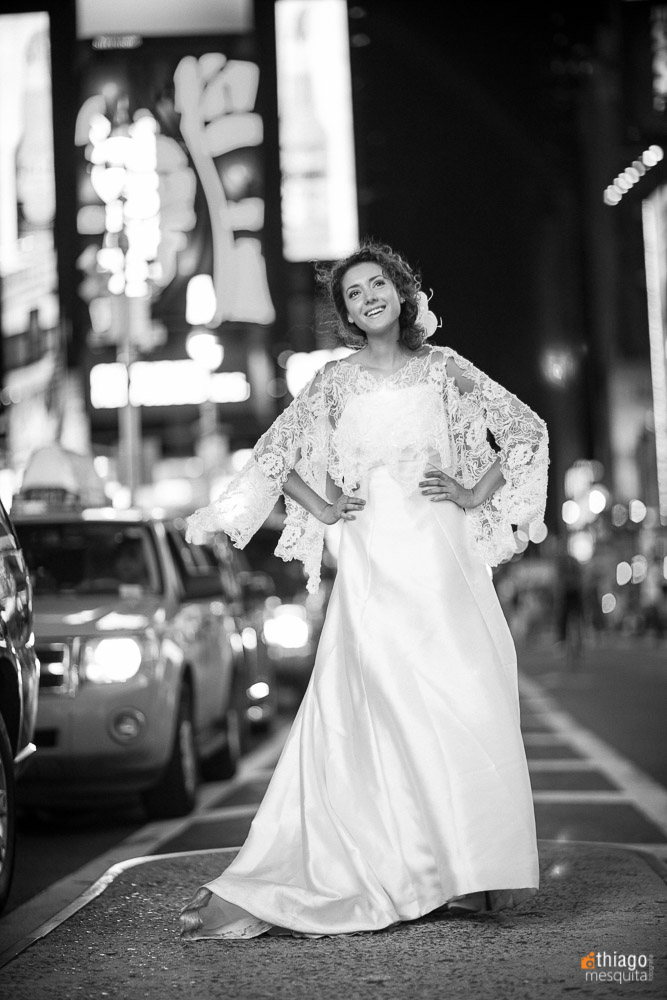 time square bride photos