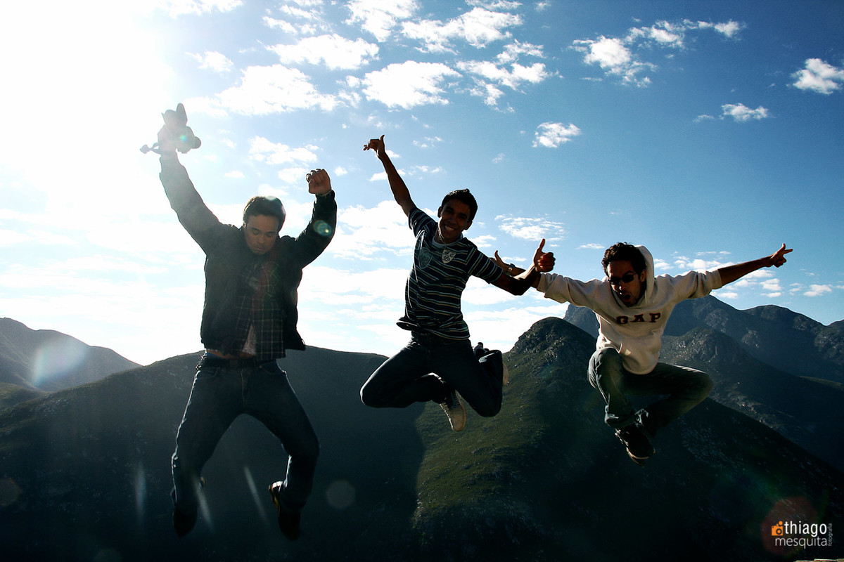 thiago mesquita, mateus alberone e luiz fernando na áfrica do sul - jump - salto - pulo nas nuvens e montanhas