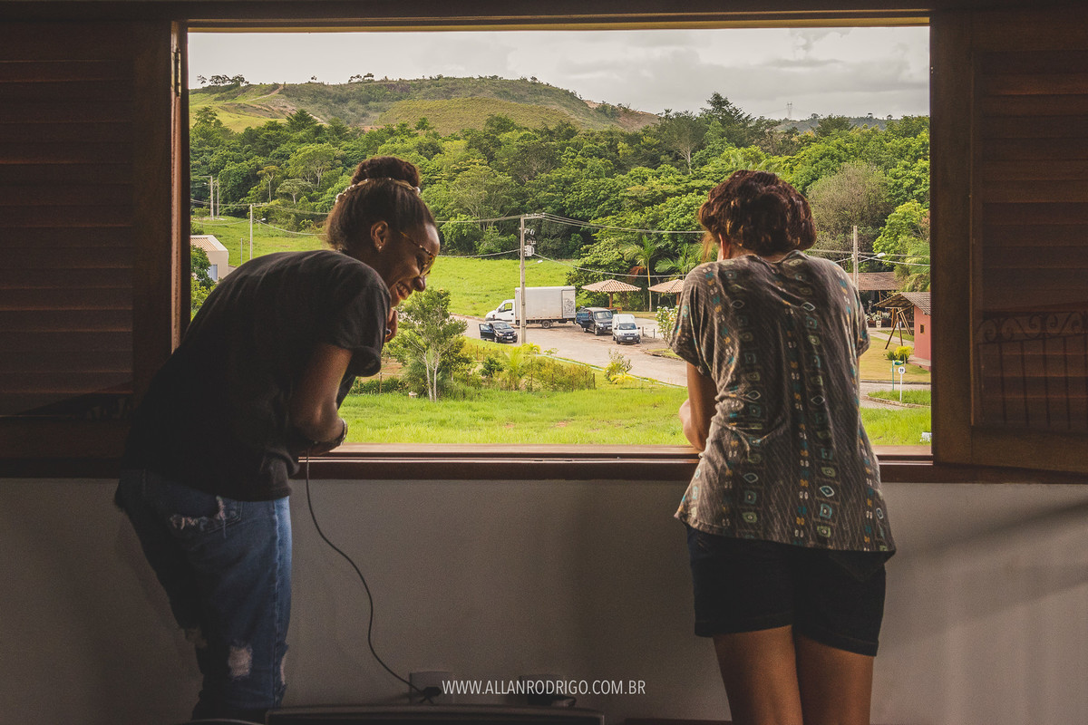 Amigas na janela do making of