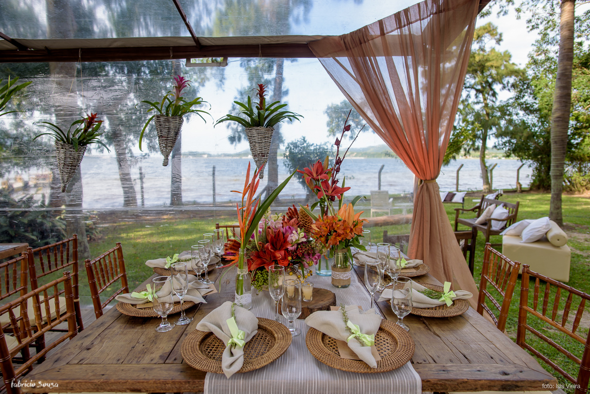decoração casamento de dia em casa lagoa da conceição florianópolis - detalhe da mesa porta-guardanapo Tropical Eventos Itajai