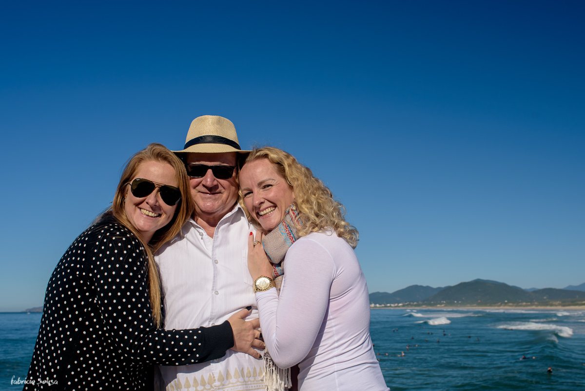 ensaio de família com pai Damaceno e suas filhas Scheila e Vanessa Herdt