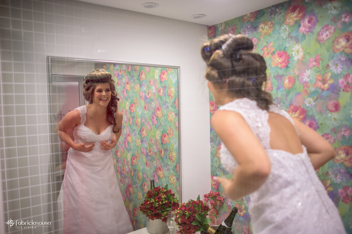 noiva Glaucia no seu making of