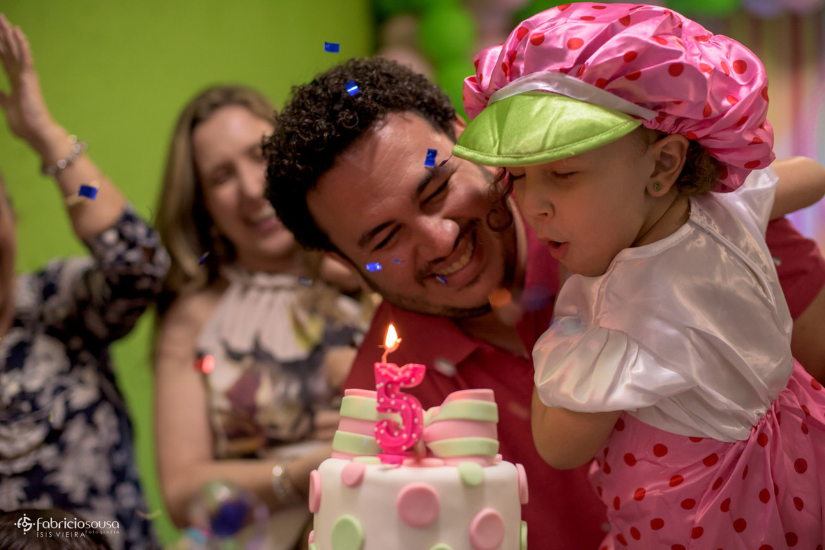 Close da Sofia soprando a velinha
