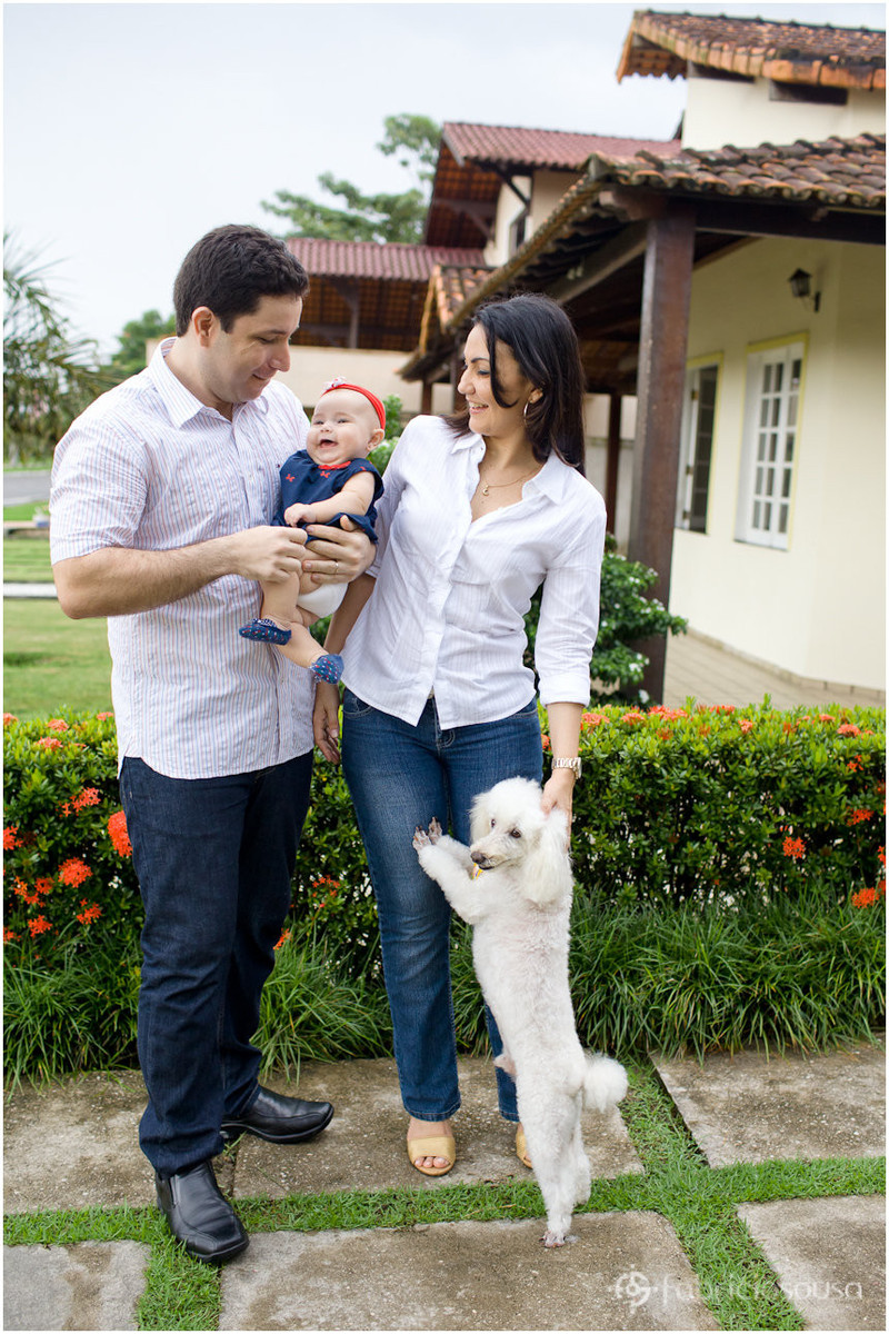Retrato da família incluindo o cão