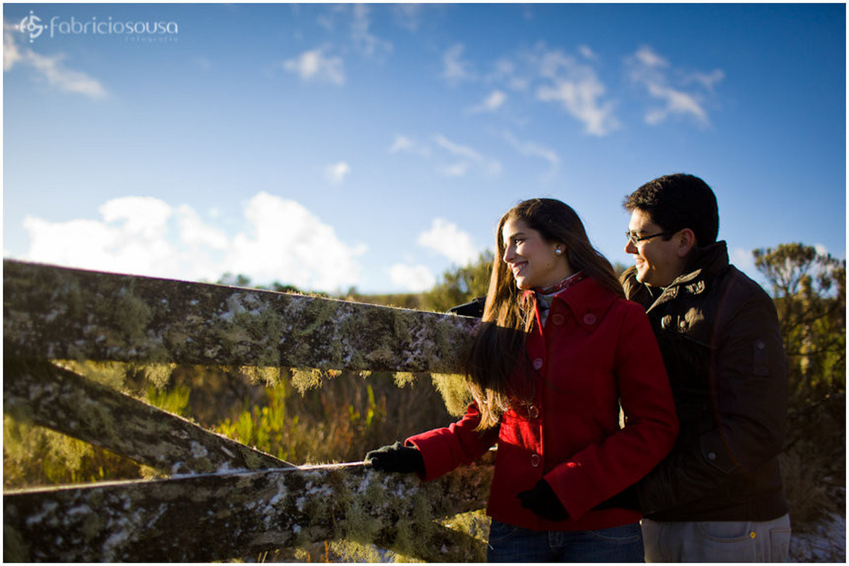 ensaio Mariana e André na neve de Urubici - sol do amanhecer