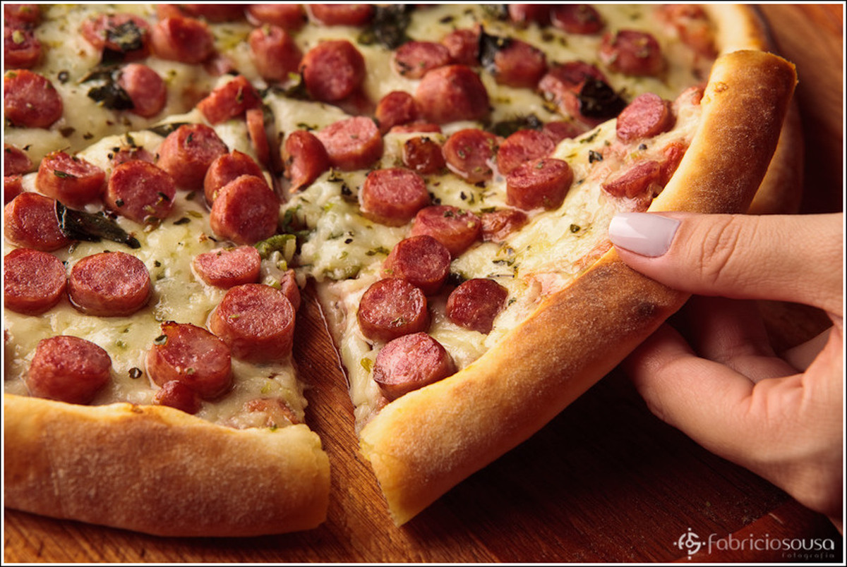 Pizza de linguiça Blumenau do Ponto das Massas