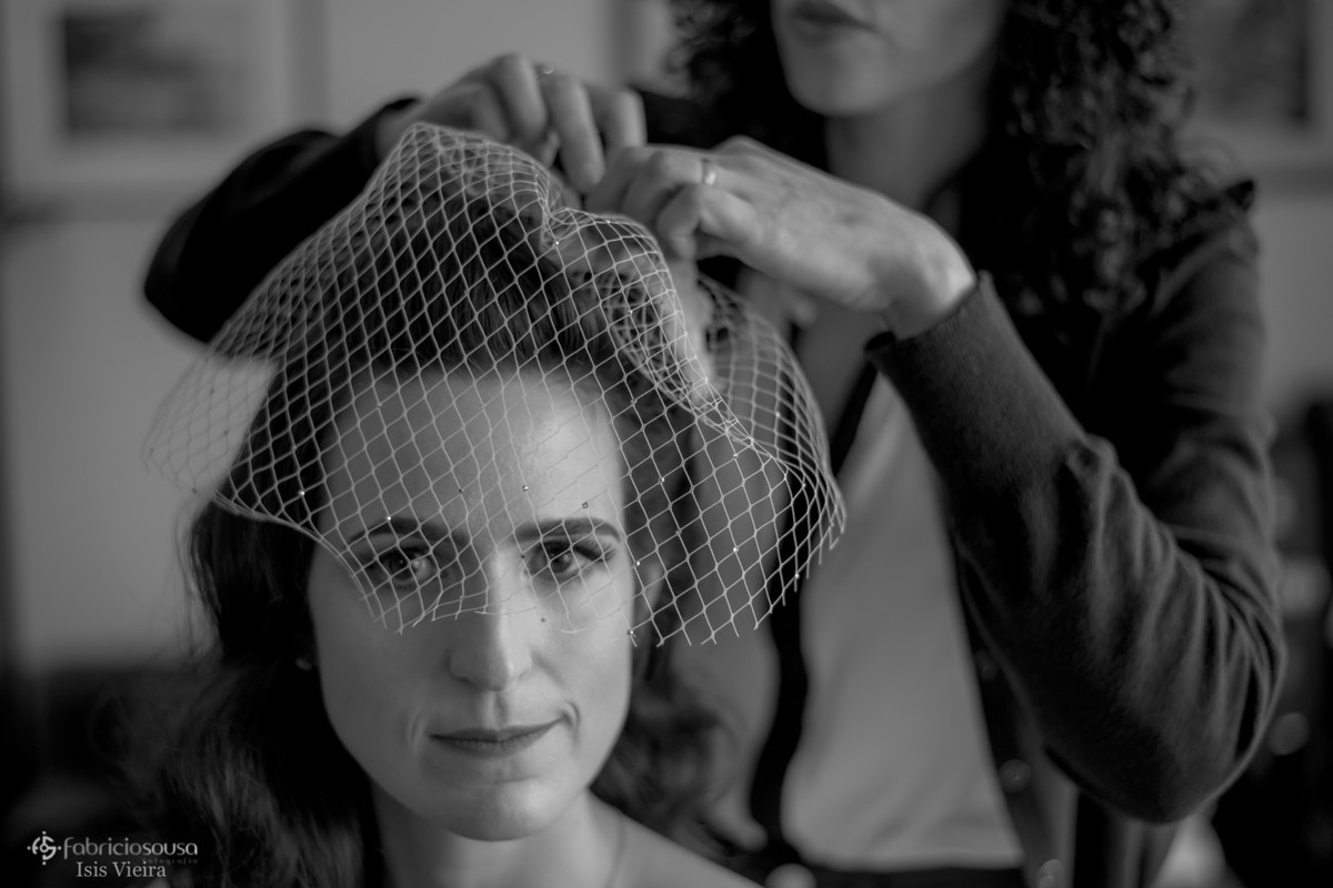 retrato da noiva com grinalda - estilo vintage anos 20