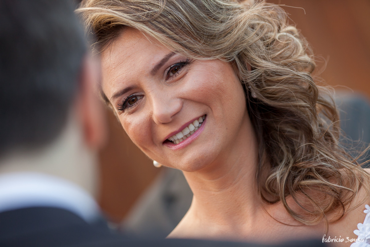 a noiva em close