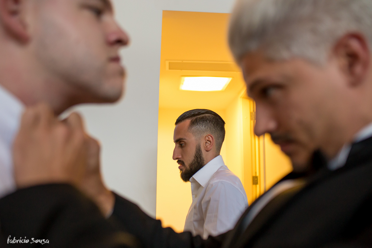 padrinhos se arrumando para o casamento
