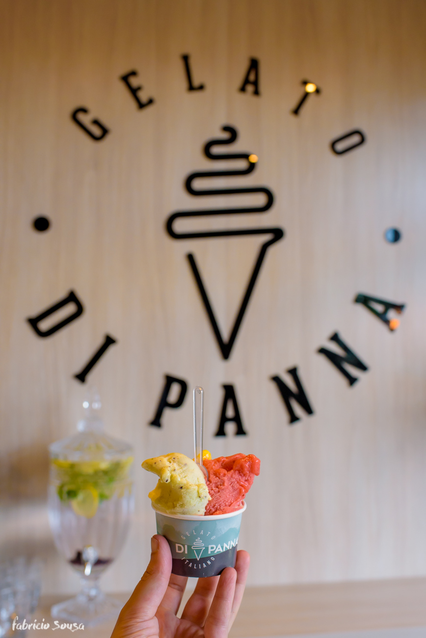o sorvete gelato italiano e a logo feita por Luiz Pegoraro