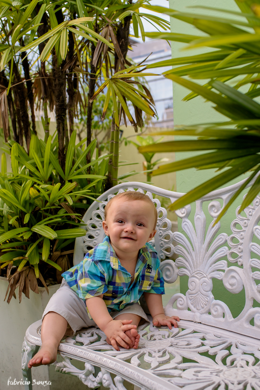 retrato do aniversariante no jardim do Balangolé no centro de Florianópolis
