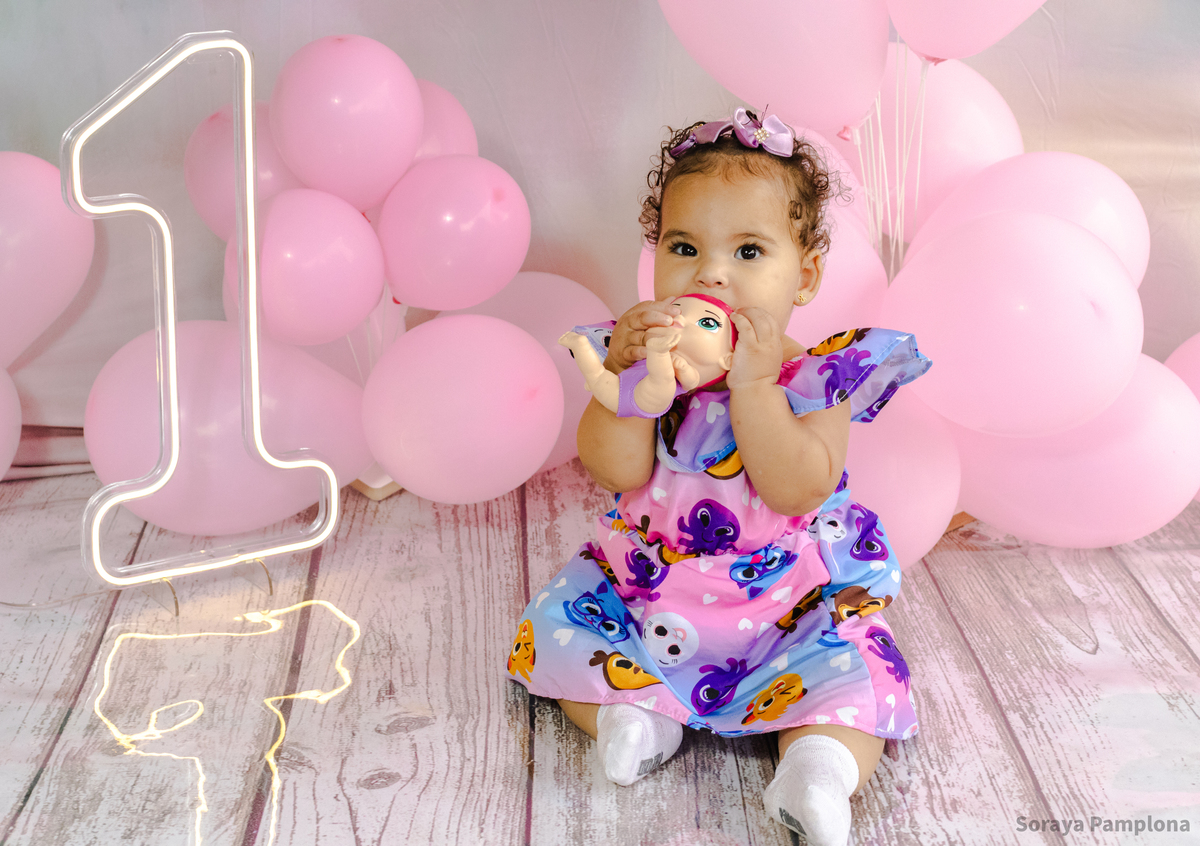 Ensaio Infantil de Aniversário 1 Ano da Maitê no Varanda Studio