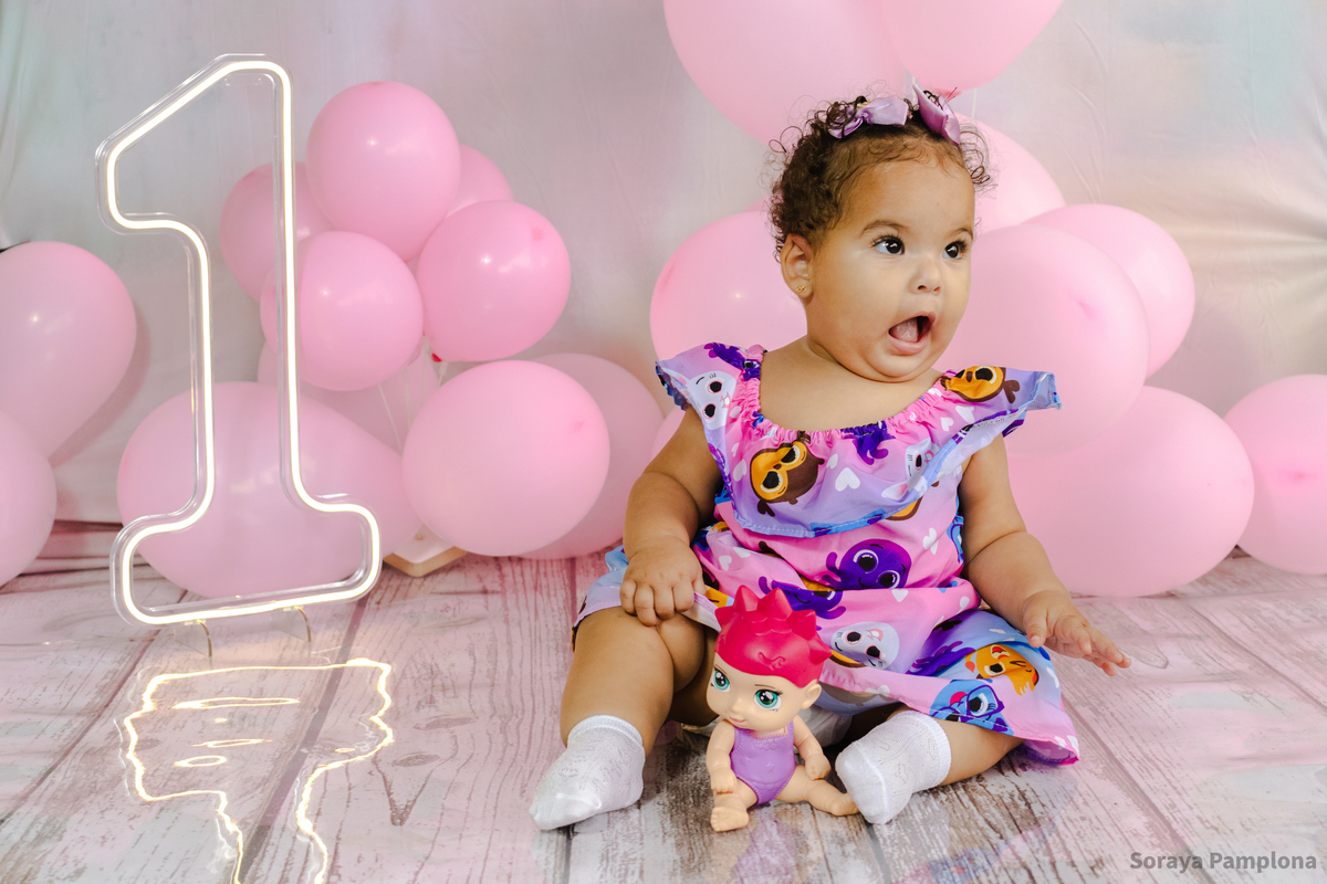 Ensaio Infantil de Aniversário 1 Ano da Maitê no Varanda Studio