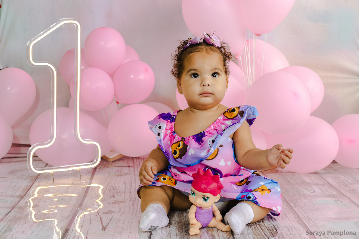 Ensaio Infantil de Aniversário 1 Ano da Maitê no Varanda Studio