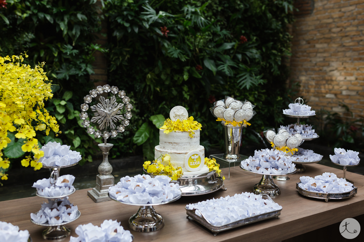 decoração batizado restaurante cantaloup