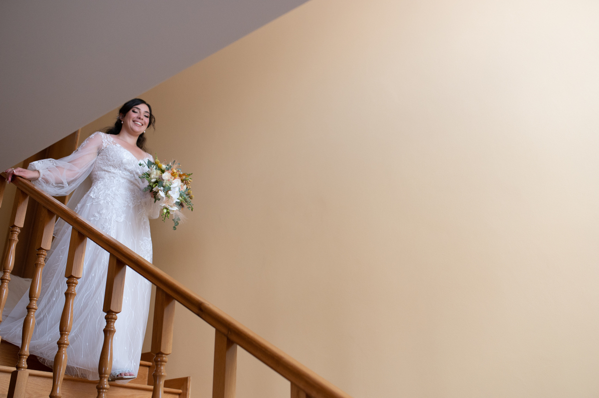 noiva descer as escadas 