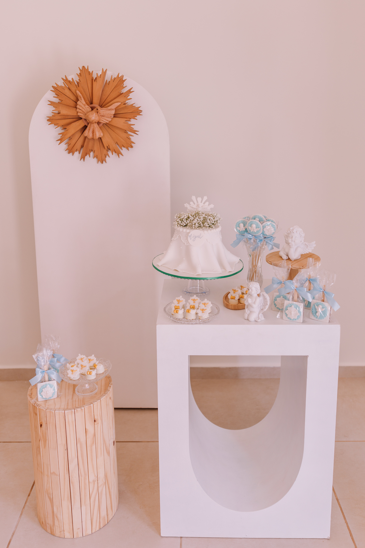 decoração de batismo / batizado em ribeirão preto feito em casa de menino