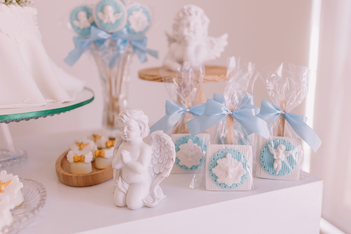 decoração de batismo / batizado em ribeirão preto feito em casa de menino