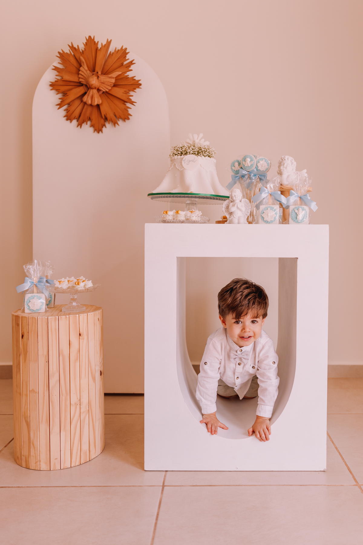 decoração de batismo / batizado em ribeirão preto feito em casa de menino