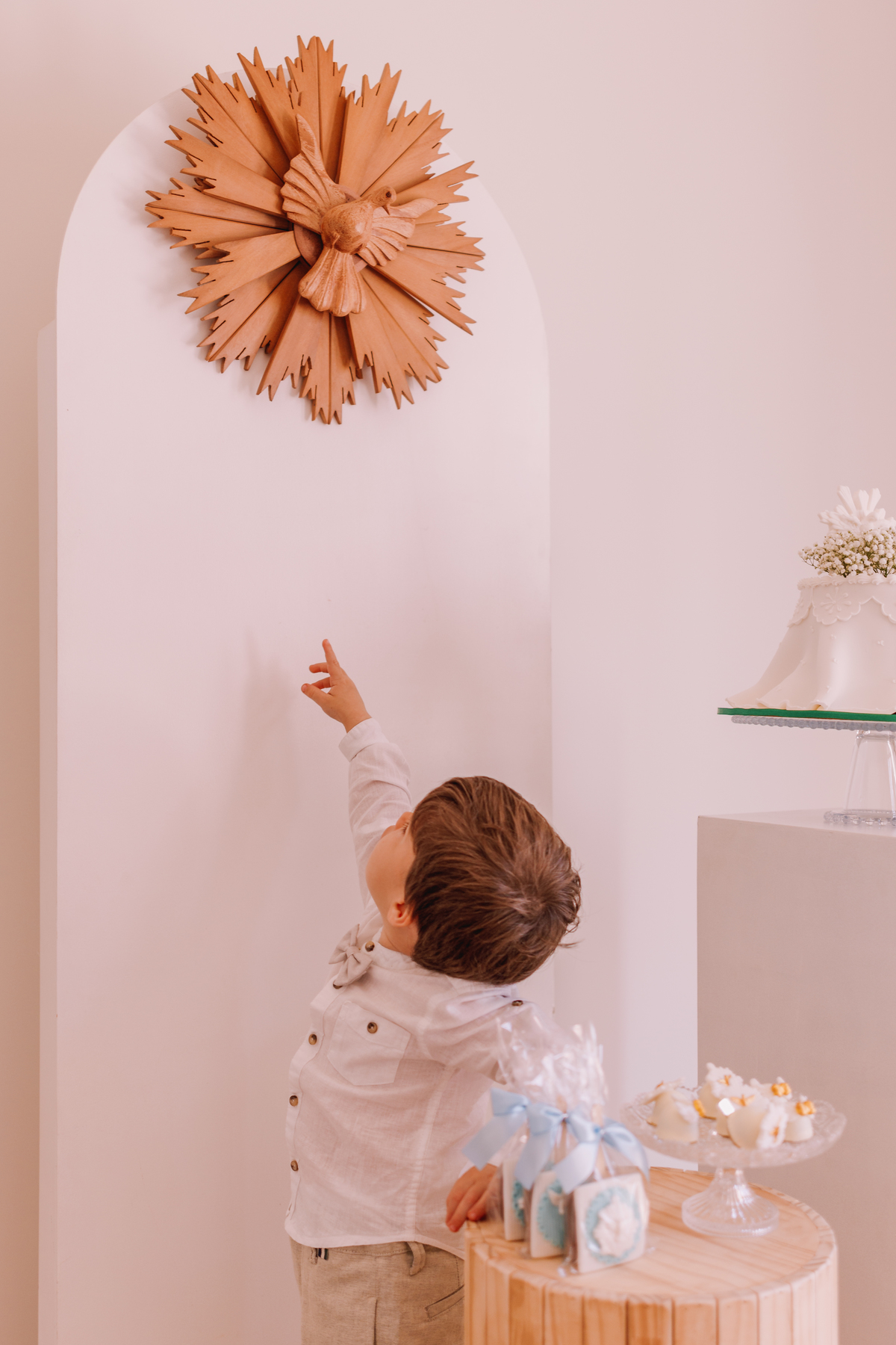 decoração de batismo / batizado em ribeirão preto feito em casa de menino