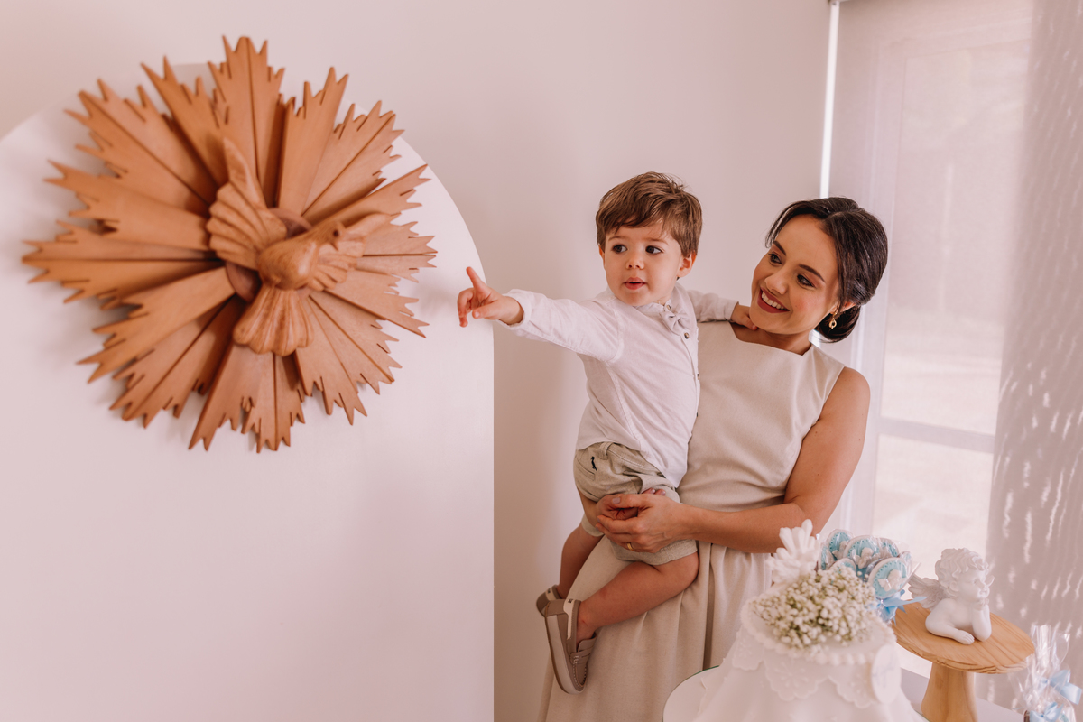 decoração de batismo / batizado em ribeirão preto feito em casa de menino